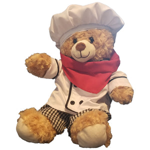 Chef Costume and 16” Taffy the Bear Plush Animal Bundle - Stuffed Animals Plush Toy and Outfit - Build Your Own Best Furry Friend