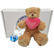 Valentine’s Day Bear-Heart Gift Box 16” Plush Butterscotch the bear and Pink Little Secrets Heart with Mystery Surprise. Adorable Gifts for the one you love - Build Your Own Best Furry Friend