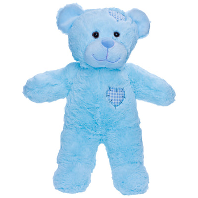 Stuffed Animals Plush Toy - “Baby Blue Patch” the Bear 16” - Build Your Own Best Furry Friend