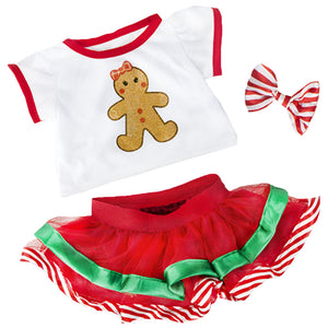 Stuffed Animals Plush Toy Outfit – Gingerbread Girl Outfit 16” - Build Your Own Best Furry Friend