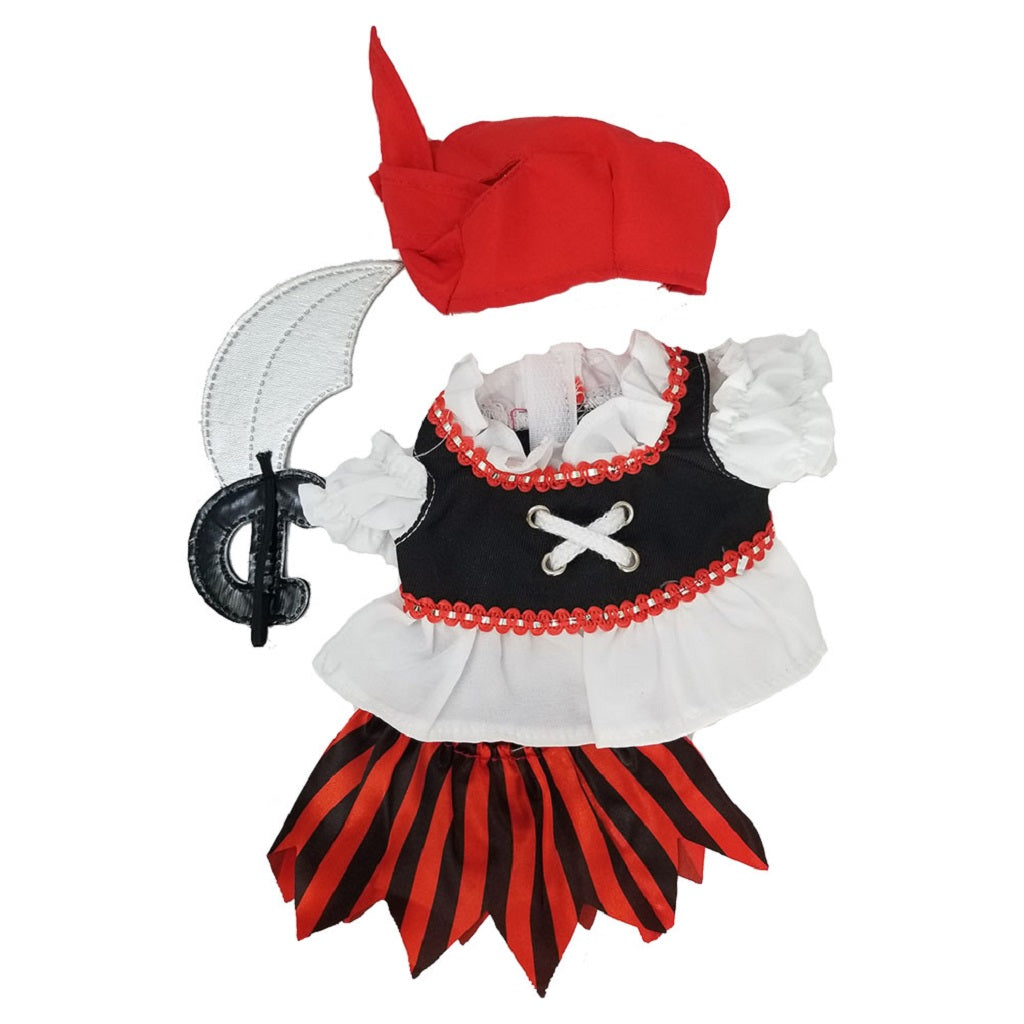 Stuffed Animals Plush Toy Outfit – Pirate Girl Dress 8” - Build Your Own Best Furry Friend