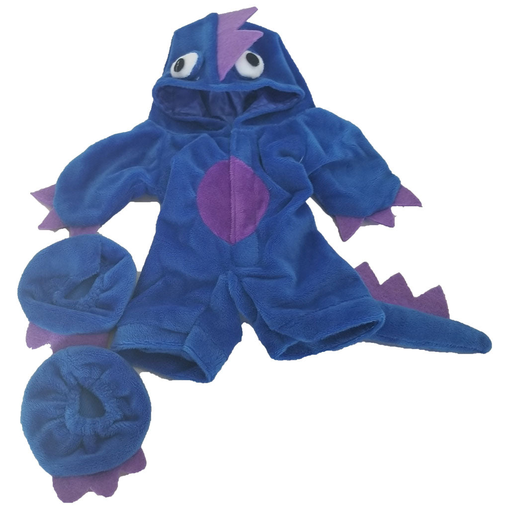 Stuffed Animals Plush Toy Outfit – Blue/Purple Monster Suit 8” - Build Your Own Best Furry Friend