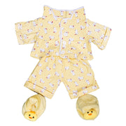 Stuffed Animals Plush Toy Outfit – Yellow Chicken Jammies w/Slippers PJs 16” - Build Your Own Best Furry Friend