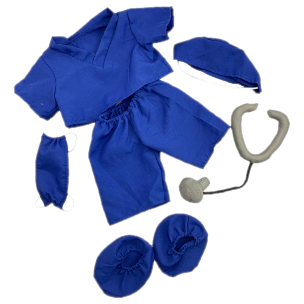 Stuffed Animals Plush Toy Outfit – Dark Blue Scrubs Outfit 16”