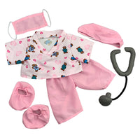 Stuffed Animals Plush Toy Outfit – Pink Scrubs Outfit 16”